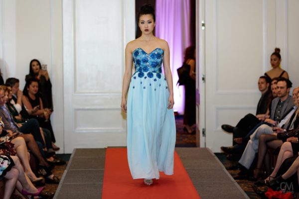 Blue couture dress