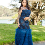 Plus size blue mermaid dress