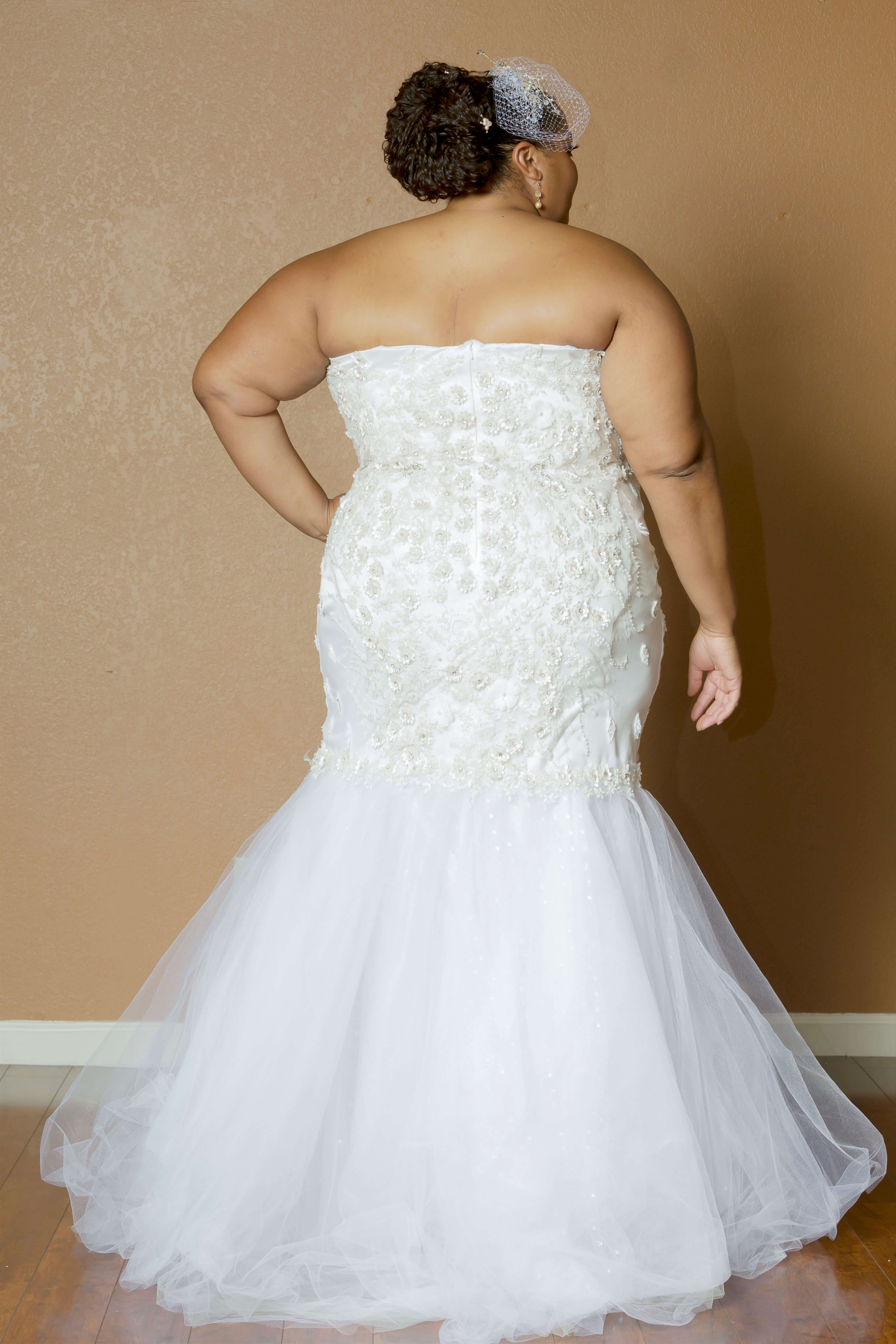 Full Figured Custom Made Wedding Gown, Built-in Corset Plus Size Dress.