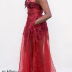 Red couture illusion dress