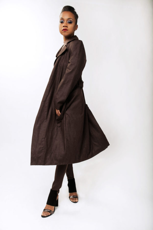 Asymmetrical tweed coat dress